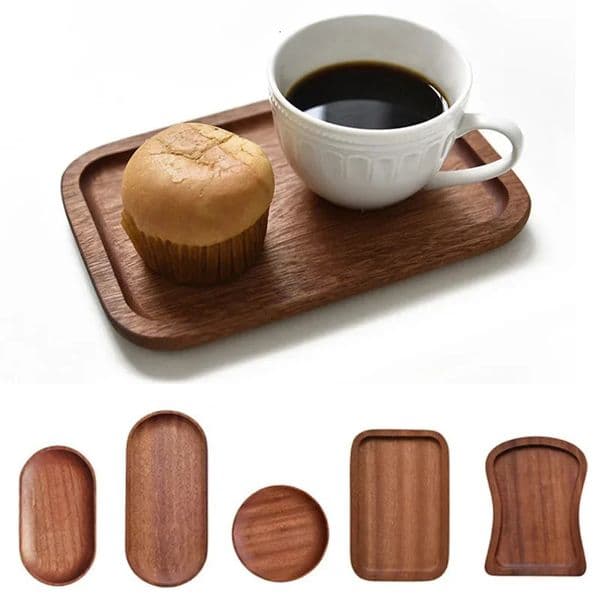 Solid Wood Serving Tray Oval Tea Tray Decorative Wood Plate Fruit Tray Vegetable Platter Home Bread Dessert Cake Plate Tableware 260508