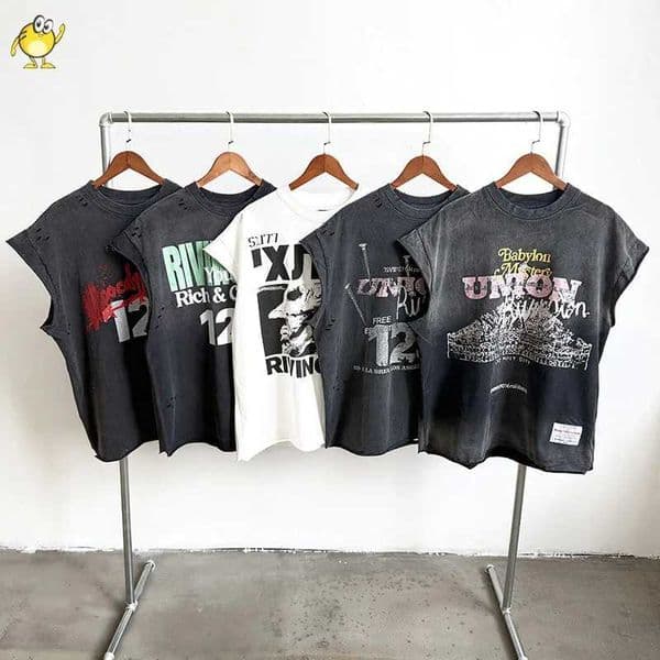 2026ss Oversized RRR123 T Shirt Men Woman Best Quality Vintage Washed Streetwear Damaged Round Neck Casual Fashion Hip Hop Tee L260508