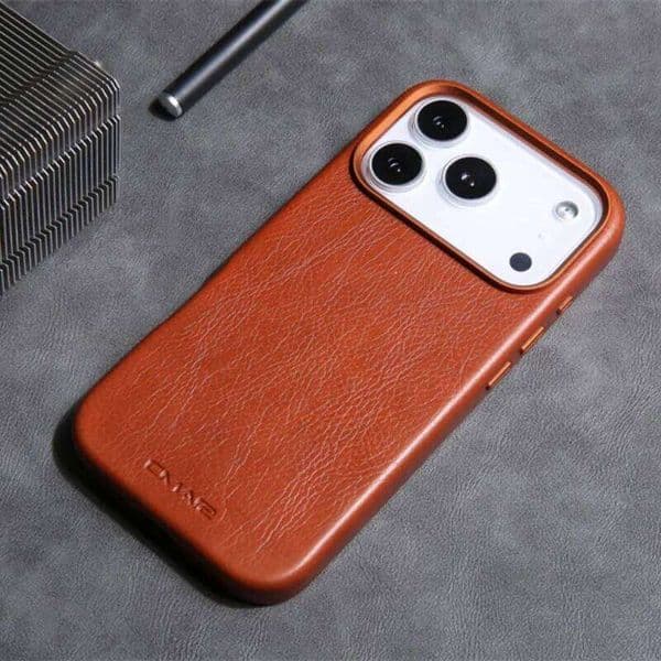 Magnetic Leather Texture MagSafe Phone Case For iPhone 13 14 15 16 17 Pro Max Wireless Charging Alloy Lens Shockproof Cover 26W0508