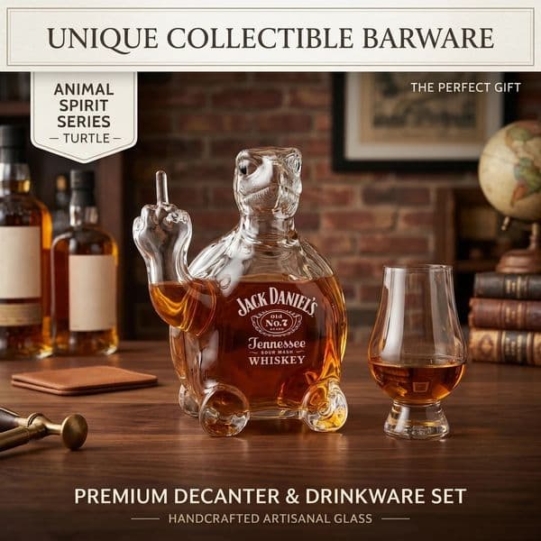 320ml Animal Whiskey High Quality Empty Glass Bottle Turtle Raising Middle Finger Pose Glass Wine Bottle A Smooth Surface 260508