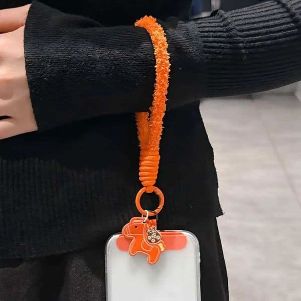 Fashionable Cartoon Mobile Phone Lanyard Plush Wrist Short Rope Universal Accessory Pendant Hand-Held Anti-Loss Rope L260508
