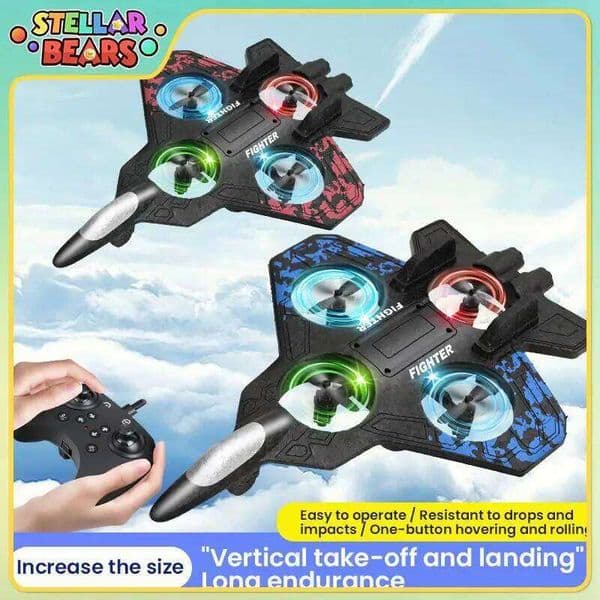 2.4G Foam Glider Plane Stunt Roll Aircraft Remote Control Fixed-Wing Model Airplanes with Lights Drone RC Toys for Children 26Y0508