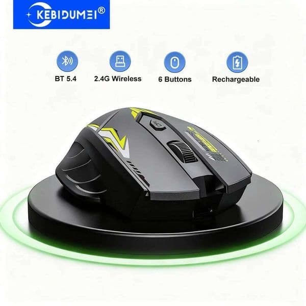 BT 5.4 Dual-Mode 2.4G Wireless 6 Buttons Gaming Office Silent Mice Rechargeable Mouse For PC Laptop 26L0508