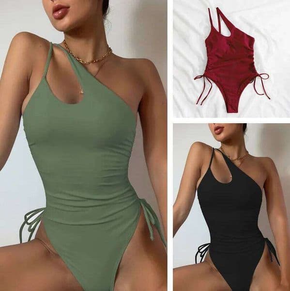 2026 S-XL Shiny Swimwear Women Beach One Piece Swimsuit Mujer Trikini Maio Biquini Badpak Bikini Monokini 26L0508