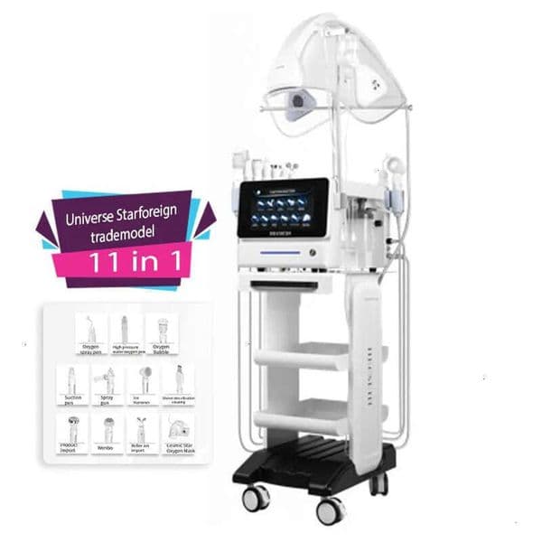 Upd High Quality 11 IN 1 Microdermabrasion Machine Face Massage Water Oxygen Skin Beauty device 7 Colors LED Lighten Pigment Removal Beauty Device