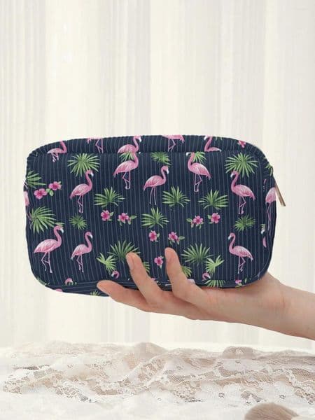 Cosmetic Bags Tropical Vacation Bird Full Print Pattern Makeup Bag Large Capacity Travel Toiletries Women's Storage