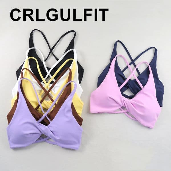 Sexy Slim Shoulder Straps Somfortable High Stretch Sports Underwear Gym Workout Breathable Detachable Yoga Bra 260508