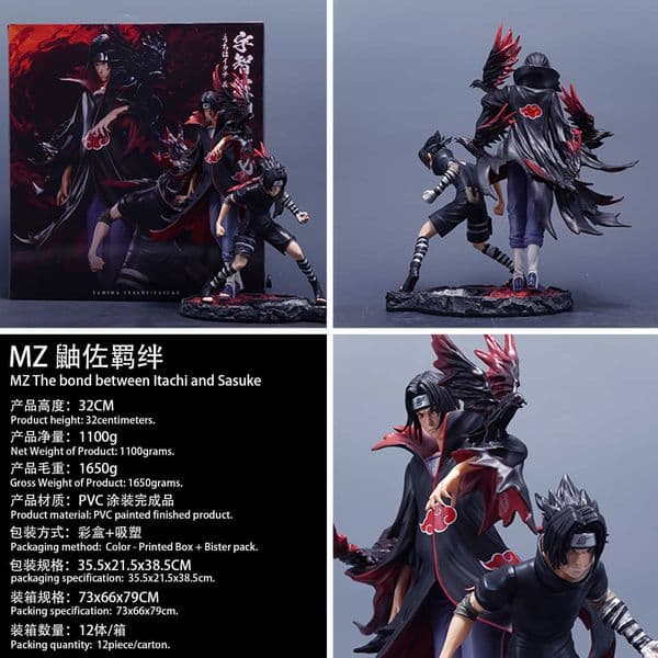 Naruto Itachi Sasuke Bond MZ Uchiha Itachi Sasuke Battle Scene Figurine GK Statue Model GiftL2600509