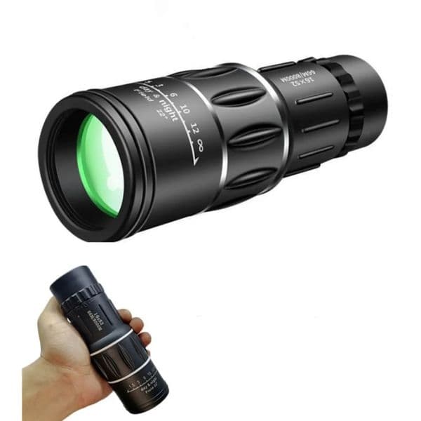 Outdoor Rubber 16X52 Monocular Telescope with Dual Focus Zoom and Single Cylinder 66M/8000M High-definition Night Vision 260508