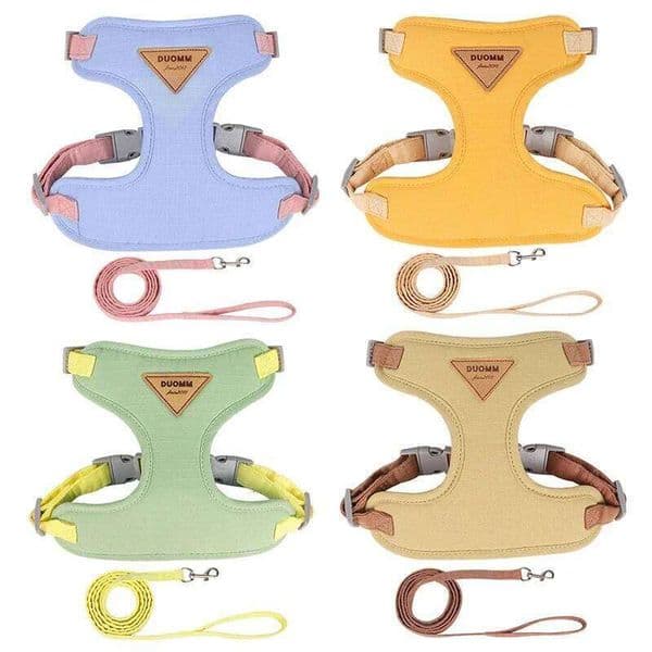 Cat Set Adjustable Puppy Harness Vest Escape Proof Kitten Chest Strap Chihuahua Pug Outdoor Walking Lead Leash 26W0509