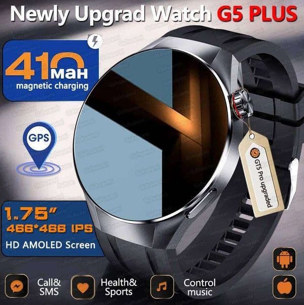 2025 New Originl G5 PlUS Smart Watch 1.75" HD AMOLED Screen GPS track Heart Rate BT Call Compass Smartwatch for Men 26H0508
