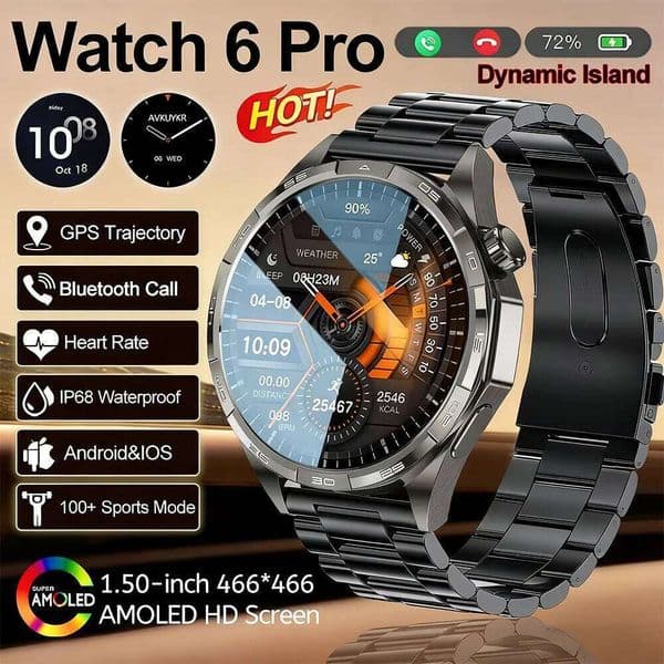 2026 New Pro Smart Watch Men GPS trajectory Heart Rate BT Call 1.50'' AMOLED Screen IP68 waterproof SmartWatches 26H0508