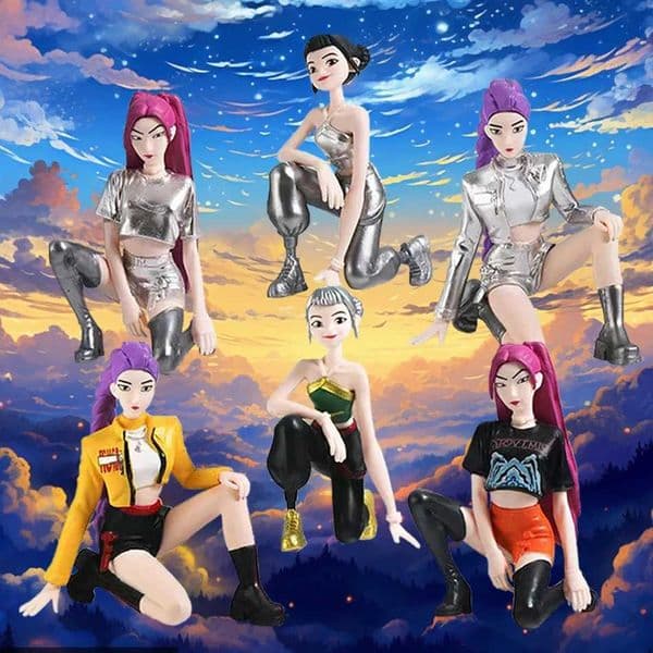 2026 6Pcs Box Set Action Figure Single Legged Kneeling Posture PVC Toy Rumi Mira Zoey Figurine Doll For Fans Gift Childen Gift L260509