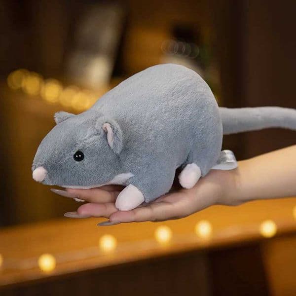 Lifelike Soft Plush Toy Lovely Grey Mice Full Stuffed Animal Rat Pillow Funny Toy Birthday Christmas Gifts H260509