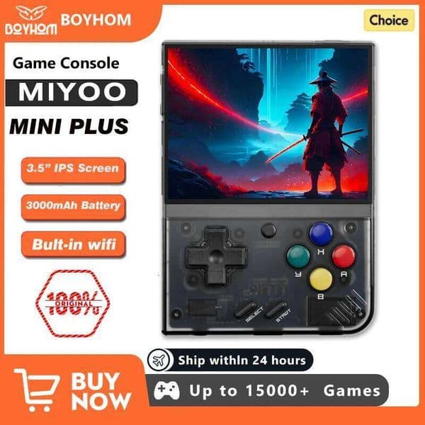 MIYOO Mini Plus Portable Retro Handheld V2 Mini+ 3.5 Inch I Screen Classic Video Game Console Linux System Gift 26Y0509