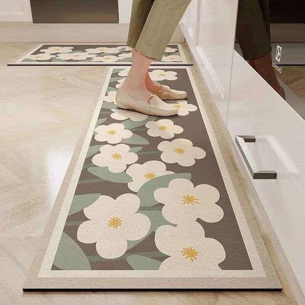 VIKAMA Modern Simple Long Water-Absorbent Oil-Absorbent Diatomite Floor Restaurant Special Non-Slip Foot Mats 26H0509