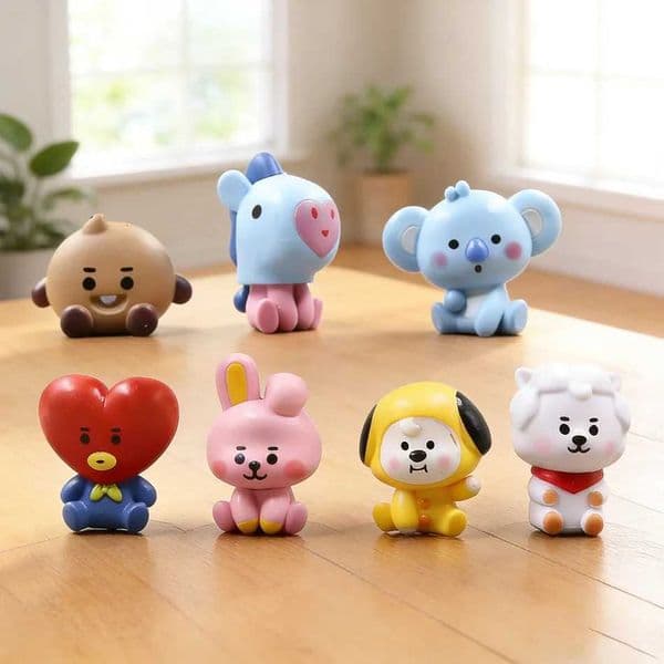 New 7pcs/set Bann Boys Groups Rm Jin Suga Jhope Jimin V Jungkook Doll Model Toy Action Figure Star Idol Cute Army Gift L260509