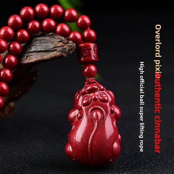 Chain For Man Cinnabar Pendant Men woman necklace And Women, Jewelry Large Pixiu Bead Chain Pendant, Low Content Crystal