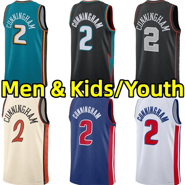 Cade Cunningham Kids Jersey Basketball Jerseys Men Youth City Stitched Embroidery Wear