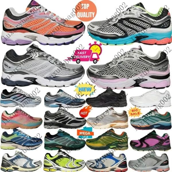 Designer Shoes Progrid Omni 9 Sneakers Outdoor Running Shoes Shock Thick Sole Grey White Navy Blue Men Women Sports shoes Trainers size 36-45 With Box