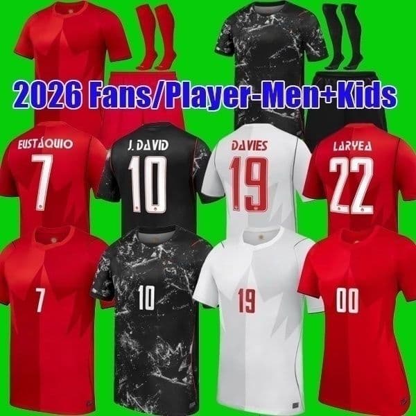 Canada 2026 World Cup Away Third Kits DAVIES Soccer Jersey DAVID EUSTAQUIO FLORES KONE LARYEA SHAFFELBURG BUCHANAN CORNELIUS Football shirt men top kit