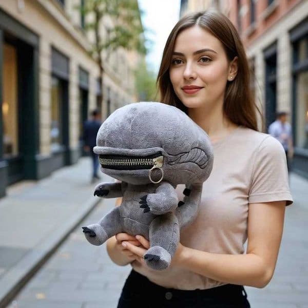 New Alien Romulus Human Xenomorph Hybrid Shaped Zipper Mouth Animal Plush Doll Pillows Stuffed Toys Cartoon Decor Trendy Toy Gaoxingqus_toyOY88