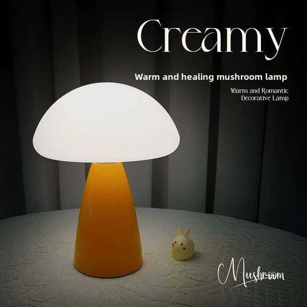 French Cream Desk Medieval Ceramic Bedroom Bedside Nordic Warm Mushroom Lamp Light Luxury High-end Creative Gift S260508