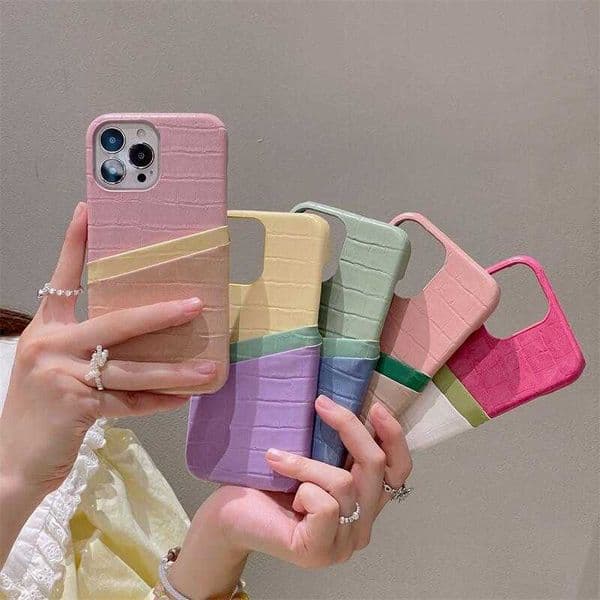 Suitable for iPhone 17 Pro Max with crocodile pattern card slot phone case iPhone 16 leather 11 premium 12 for women 14 anti-drop T260509
