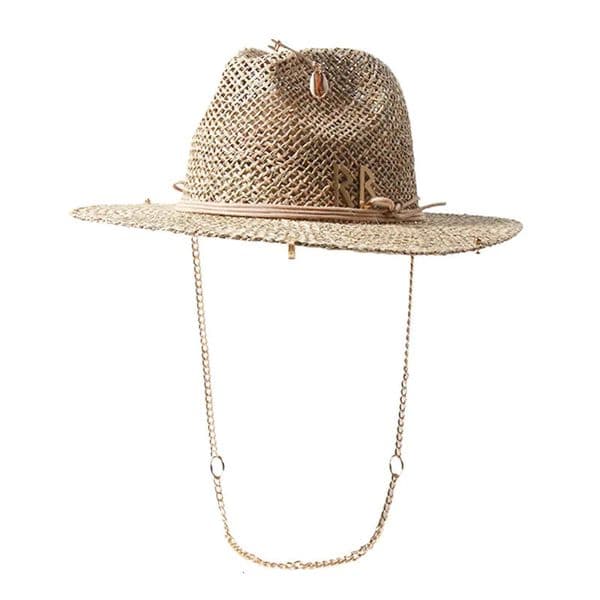 Panama Straw Sun Hat Wide Brim UPF50 Foldable Navy Beige Contrast Beach Hat Adjustable Chin Strap Women Summer 260508