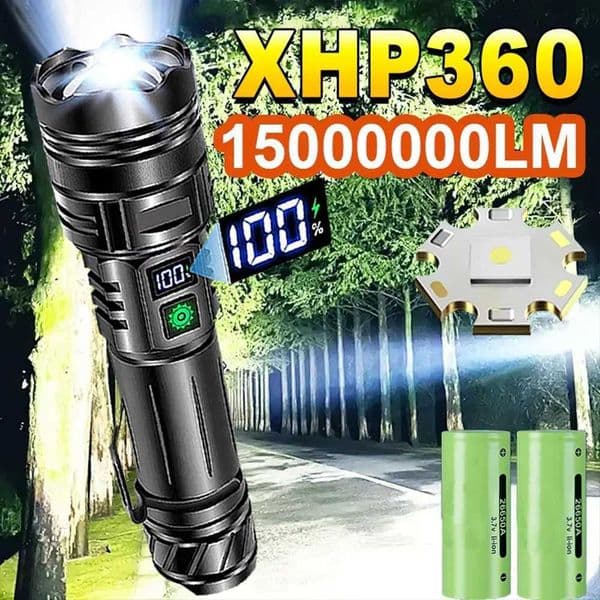 Most Powerful LED Flashlight Rechargeable Zoomable Camping Torch High Power Long Range Tactical Lantern Outdoor Emergency Lamp C260509