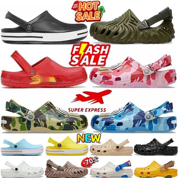 Fashion Summer Men Women Sandals Eva Clogs Slippers Designer Beach Clog Slides Black White Pink Blue Green Grey Purple Orange Yellow Waterproof Sandal Slipper 36-45