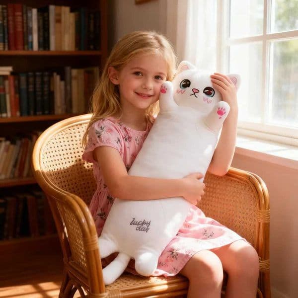 SNOWOLF Long Cat Hug Pillow 20/27 Stuffed Animal Body Pillow Cute Cat Plush Cushion Sofa Pillow Gift For Cat Lover H260509