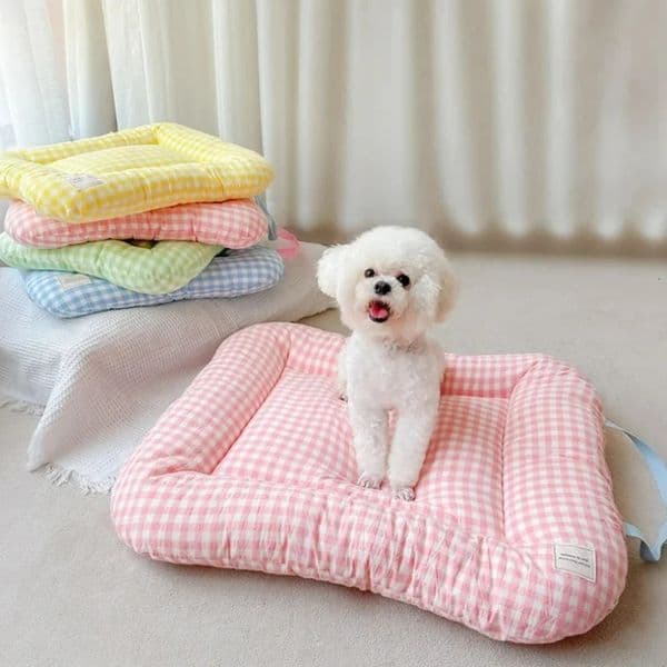 Cute Plaid Dog Cat Cushion Chic Pet Mat Soft Reversible Washable Pad for Bed Sofa Non-Slip Comfort Mat for Puppy Kitten Small 260508