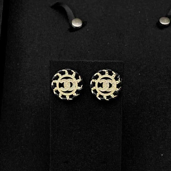 Designer Earrings cc earrings Small double C earrings classic rope style 925 silver pins high-end luxury channels earrings