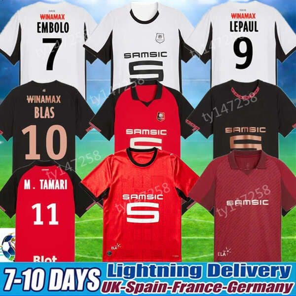 26 27 Stade Rennais Soccer Jerseys GOUIRI Player Version Rennes TERRIER BOURIGEAUD KAMALDEEN KALIMUENDO HOME 2025 2026 DOKU Football Shirt Men