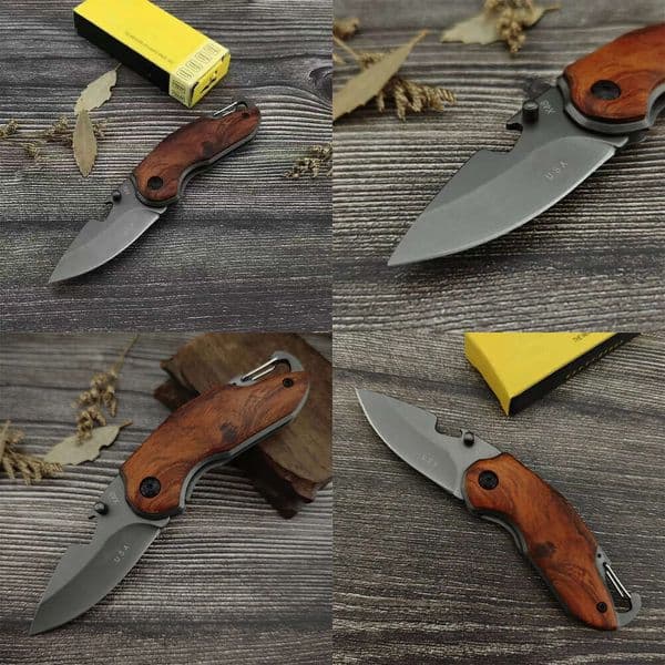Mini BK X48 Outdoor Folding Knife Mahogany Creative Boutique Defensive Pocket Knife Multi-function Key Chain Knife Hunting Rescue Survival Portable Tool 5
