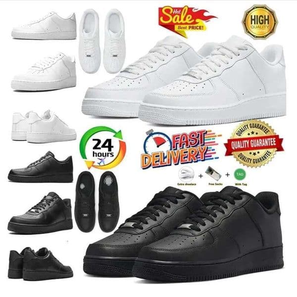2026 AF1s with box one men women designer running Shoes 1 Triple white black Green sneakers outdoor mens trainer size 36-47