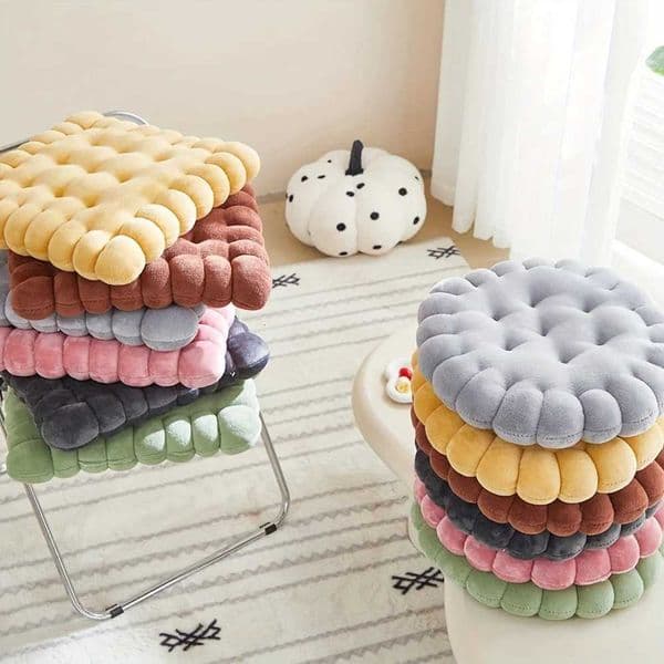 Large Biscuit Shape Plush CushionSoft Creative Pillow Chair Seat Pad Decorative Cookie Japanese Tatami Back Cushion H260509