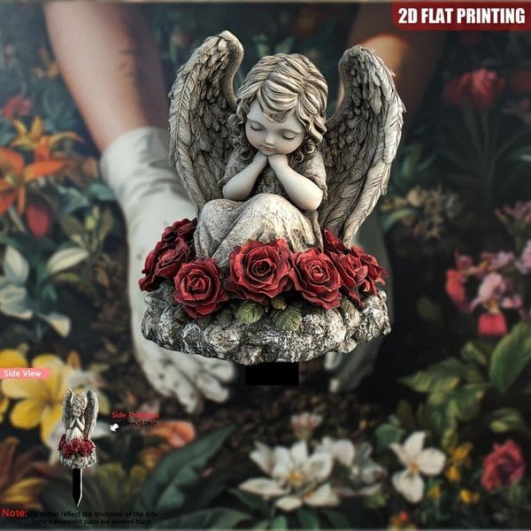 1pcs 2D Planar Colours Acrylic Female Angel Fairy Garden Bonsai Table Decor Outdoor Grassland Display Farm Home Gift 260507