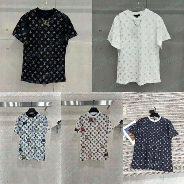 Luxury tops women designer clothes Full print Brand logo With Chain Detail Short Sleeve Crew Neck T Shirt Cotton Soft Tee Casual Fashion Top Breathable T Shirt SML