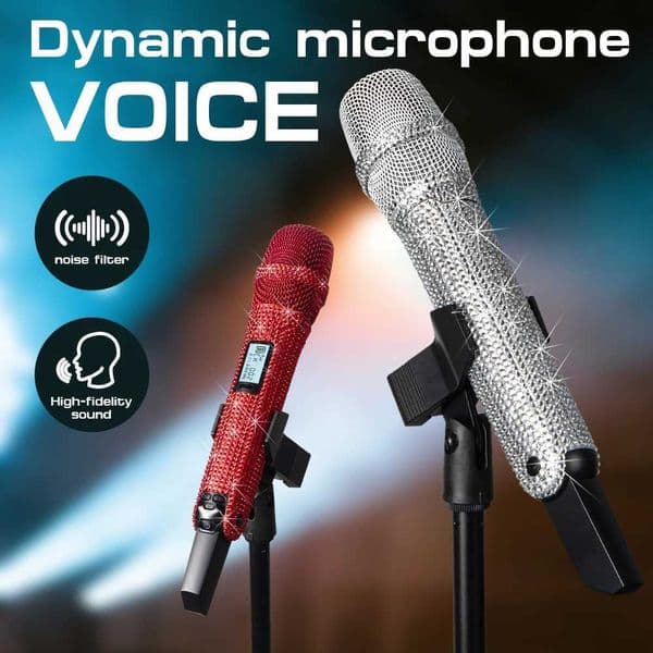 Diamond Microphone Customized For Singers Streamers G-MARK Wireless Bling Mic SKM9000 Karaoke For Party Show Teaching Wedding S260508