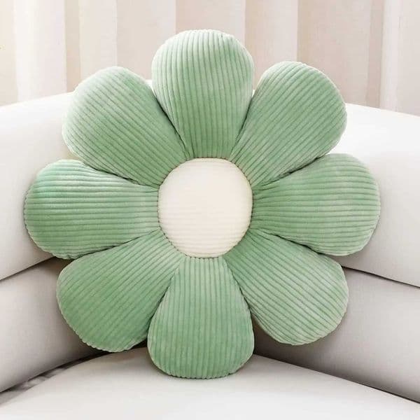 Flower Shaped Throw Pillow Butt Cushion for Sofa Chair Green Decor Plush Floor Pillow 236 H260509