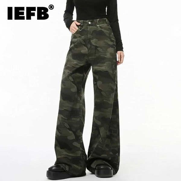 IEFB Spring Summer New Fashion Mens Jeans Camouflage Male Straight Denim Pants Multi Colors Women Men Trousers 9C354 L260509