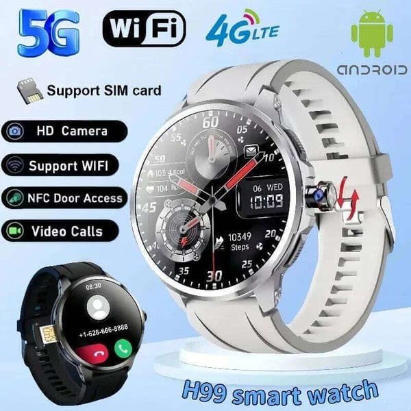 5G Full Network Smart Watch H99 1.95" HD AMOLED Screen GPS track Heart Rate BT Call Compass Smartwatch for Men 26H0508