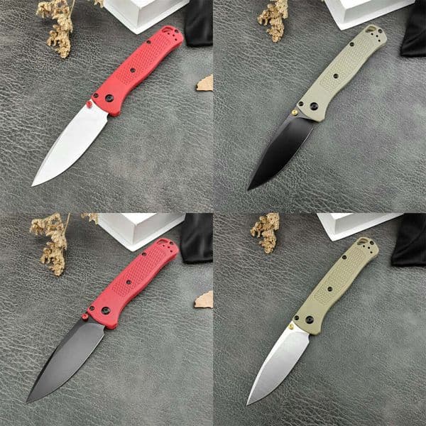 Red/khaki Mini BM 535 Bugout Hunting Pocket Folding Knife 3.24 440C Satin Plain Blade Grivory Handles Outdoor Tacticals Defense Camping Knive 3300 15535 551