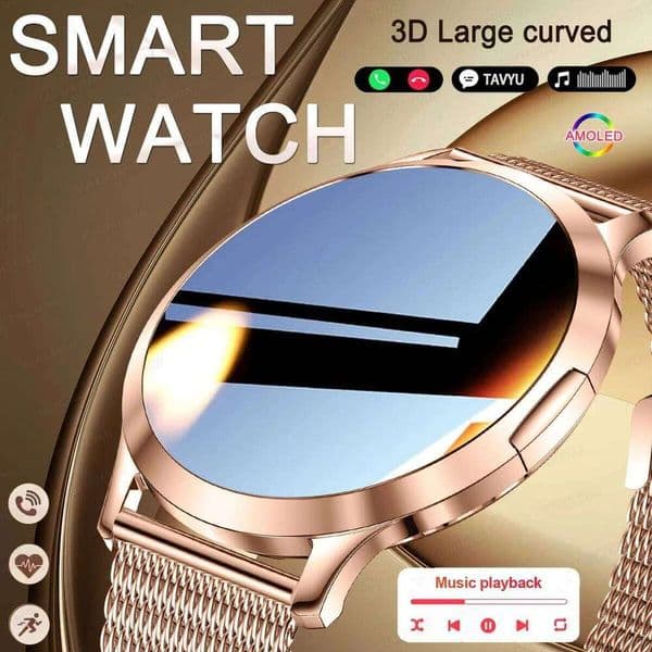 2026 New NFC Women 1.32 "Full HD Touch Screen Blood Pressure IP69K Waterproof 7.3mm Ultra Thin Ladies' Smart Watch 26H0508