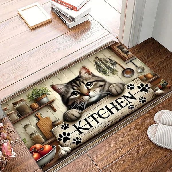 Luxury Designer Decor Kitten Cute Cat Kitchen Doormat Floor Mat Rug Carpet For Entryway Antislip Home Decor Accessory Halloween room Gift De 77