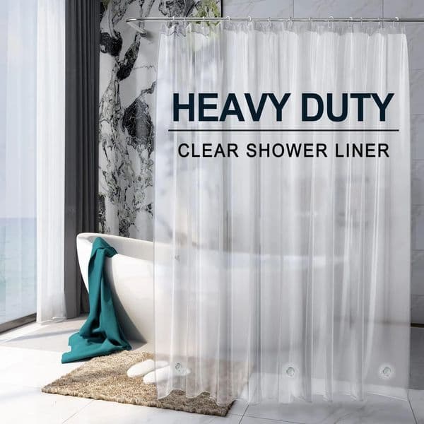 Luxury Designer Decor Clear Shower Curtain Waterproof Transparent Liner Mildew Plastic Bath room Curtains With Hooks Home PEVA Bathroom Deco 77