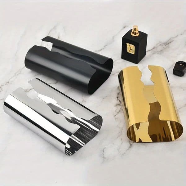 1pc Home Living Room Creative Desktop No Punch Light y Style Stainless Steel Curved Wave Shape Paper Towel Box Solid 260508