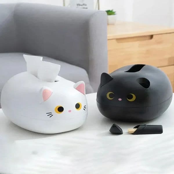 Livingroom Napkin Storage Box Kawaii Cat Tissue Box Kitchen Paper Container Desktop Toilet Paper Holder for Bathroom Dormitory 260508